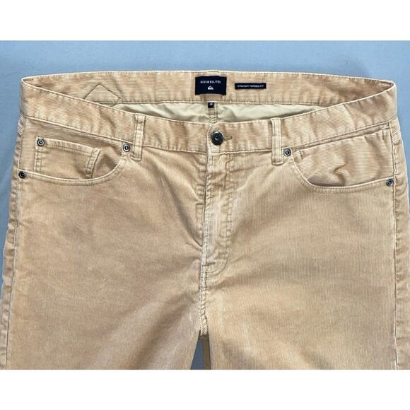 Quiksilver Straight Tapered Fit Jean Style Corduroy Pants, Cords. Beige, 38X31.5 - Picture 6 of 8